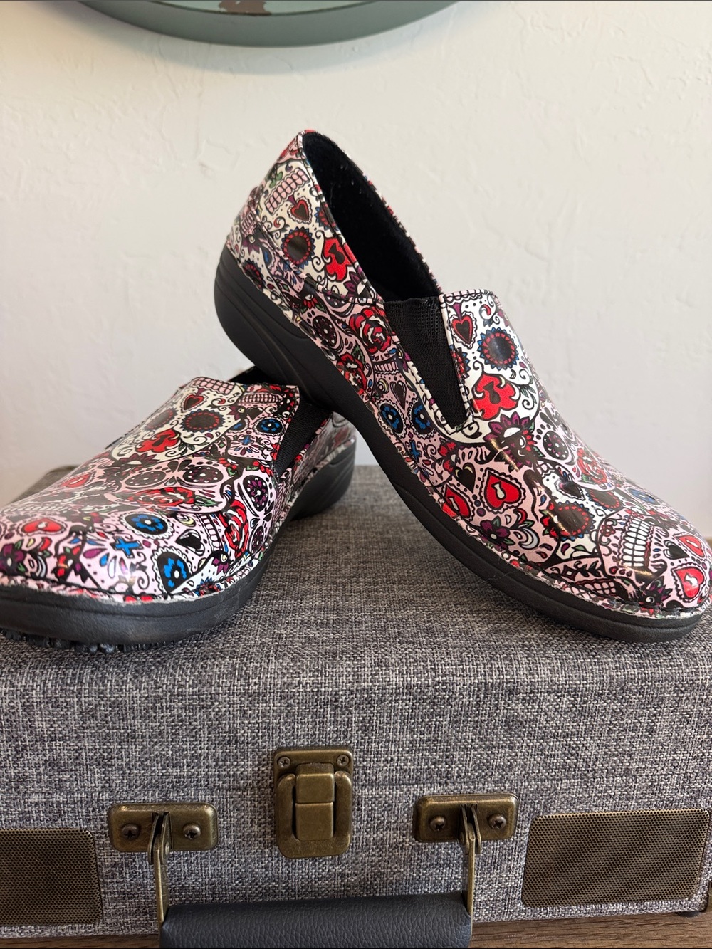 Spring Step Professional Colorful Sugar Skull Clogs